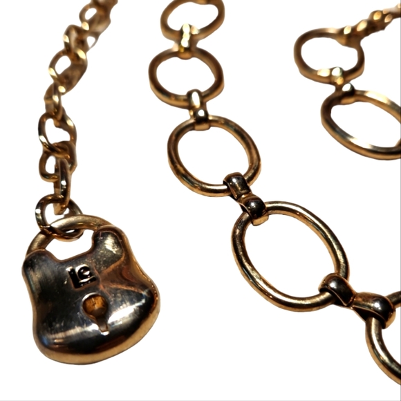 LC GOLD TONE WEIGHTY GLAM STREETWEAR CHAIN BELT - Picture 2 of 2